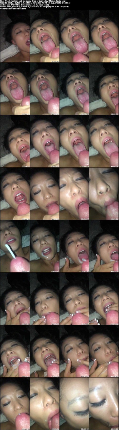 Watch me Lick and Eat every Drop of Cum (slow Motion Facial s