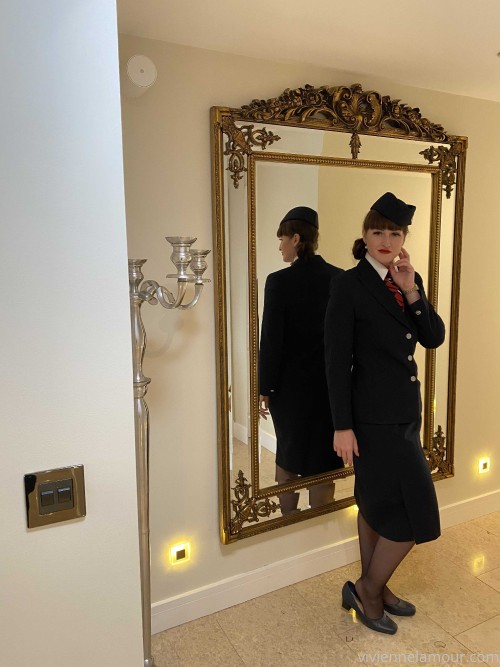 straponmistress 01 09 2020 813655190 See me dressed like an air hostess. British Airways full regali