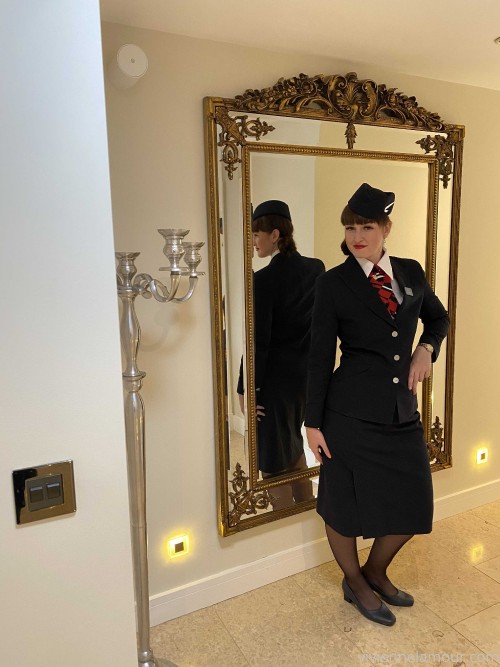 straponmistress 01 09 2020 813655250 See me dressed like an air hostess. British Airways full regali
